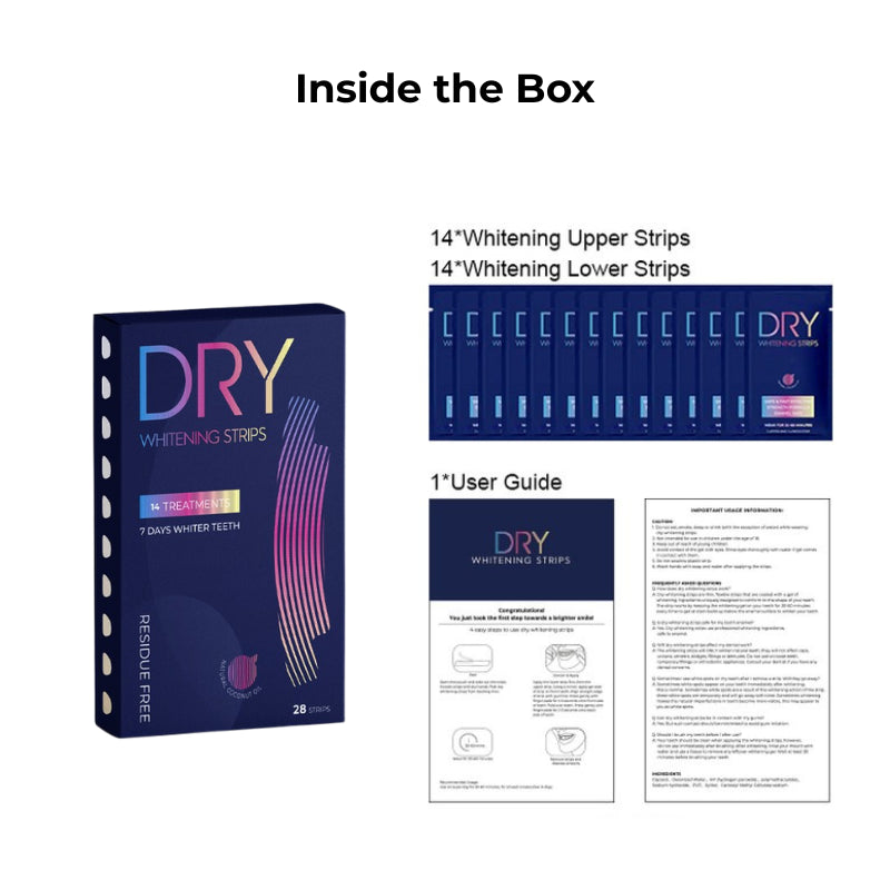 IVISMILE whitening strips packaging with user guide on a white background