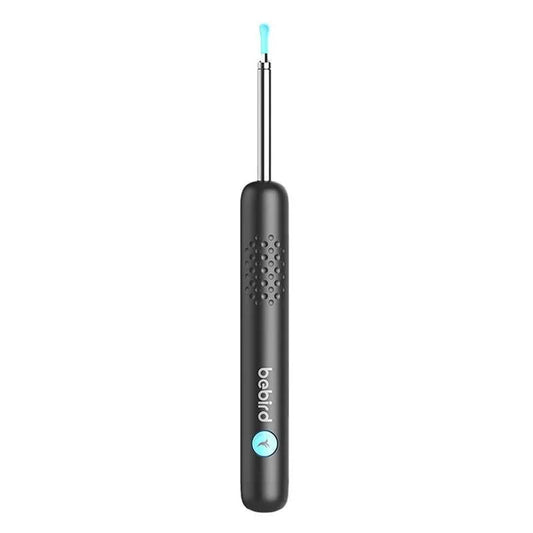 Bebird black R1+ otoscope and ear cleaner on a white background