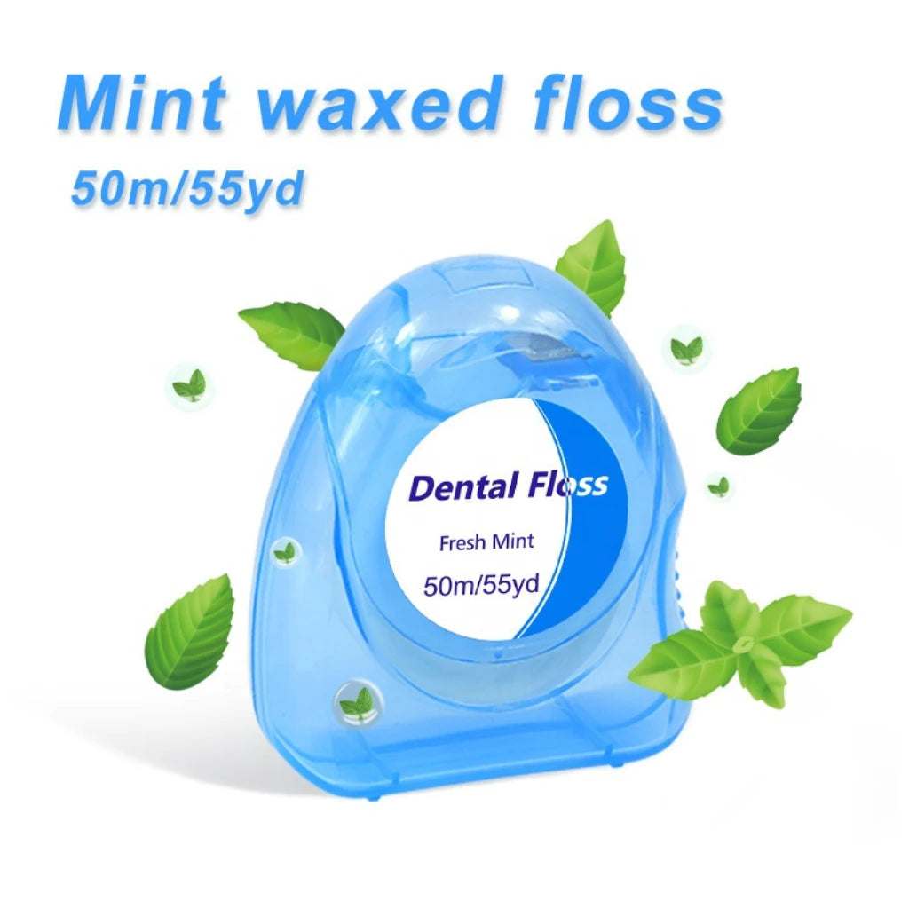 Premium Mint Waxed Dental Floss (50m)