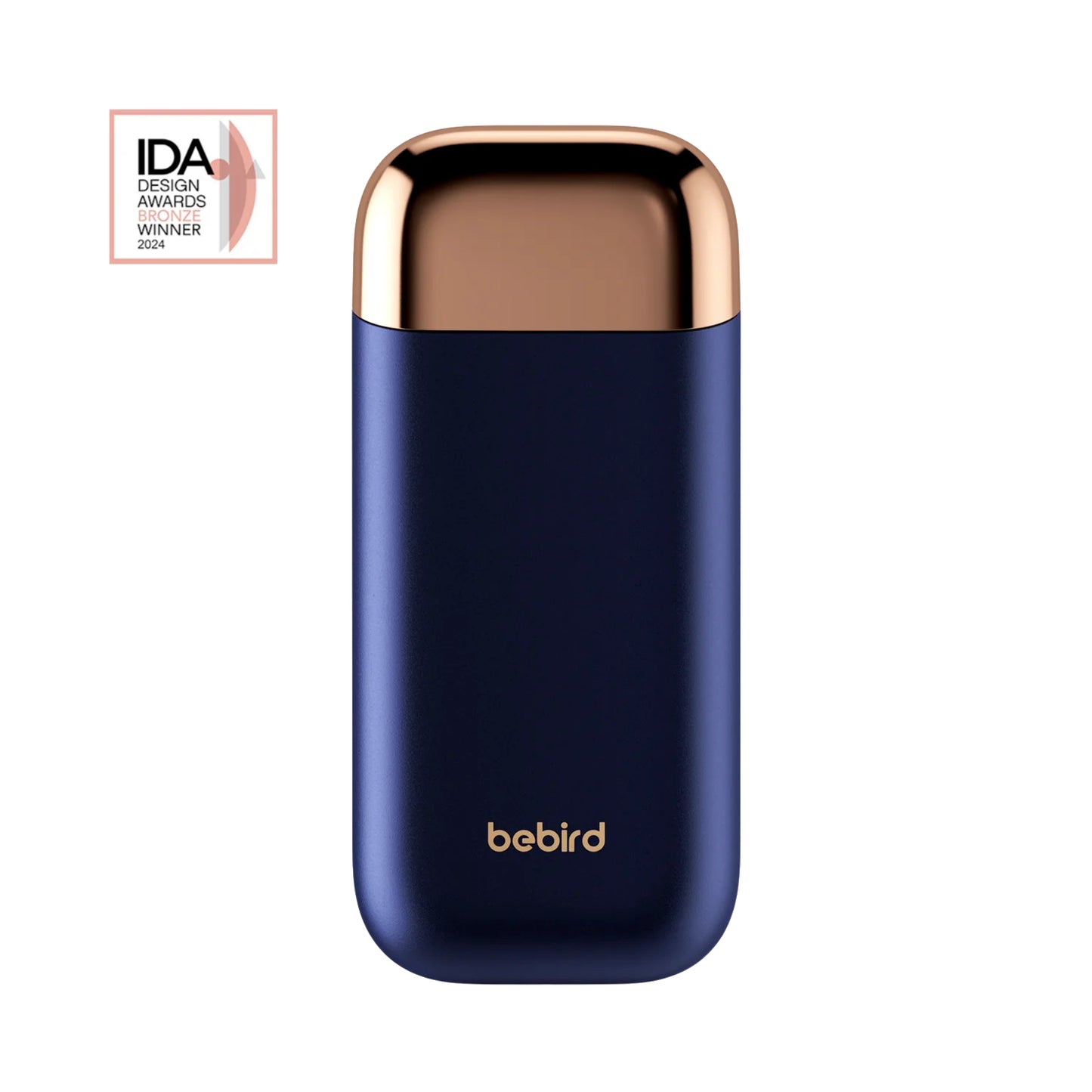 Blue bebird ear cleaner device on white background.