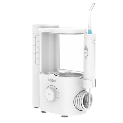 Nicefeel countertop dental water flosser with nozzle on a white background