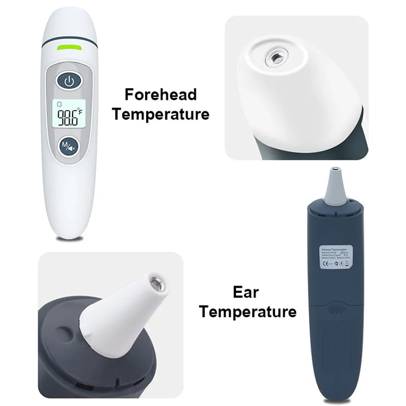 Finicare Infrared Thermometer with forehead and ear modes on a white background.