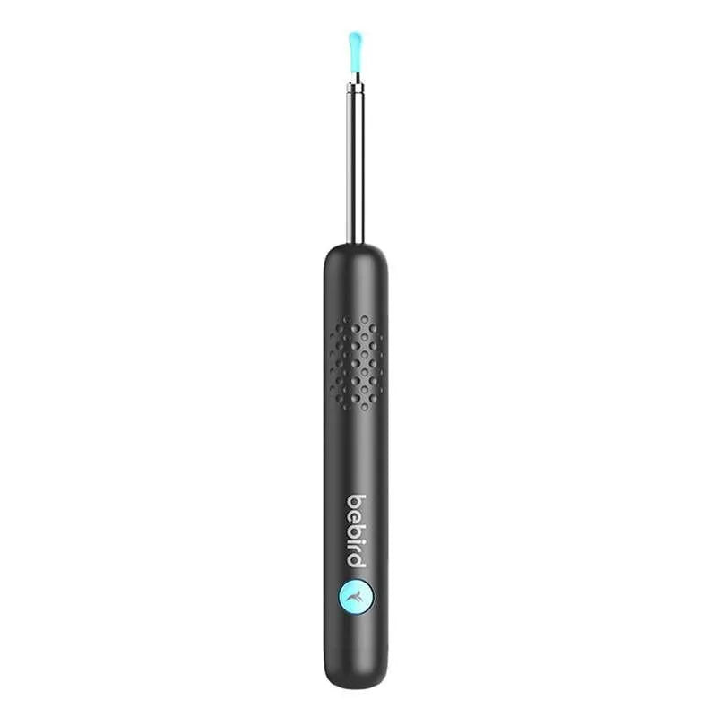 Bebird black R1+ otoscope and ear cleaner on a white background