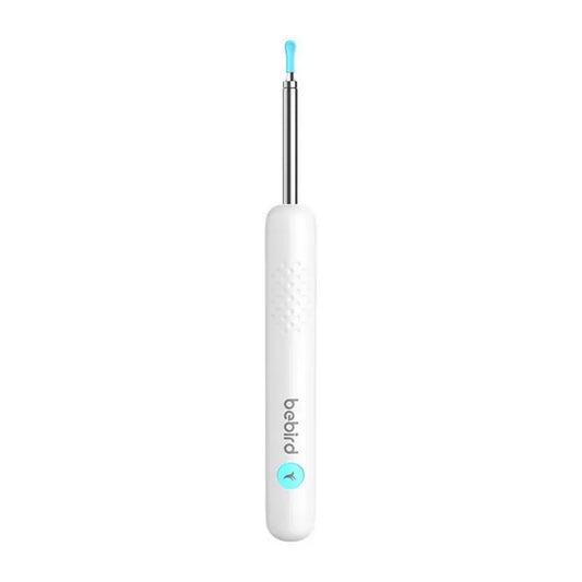 Bebird white R1+ otoscope and ear cleaner on a white background